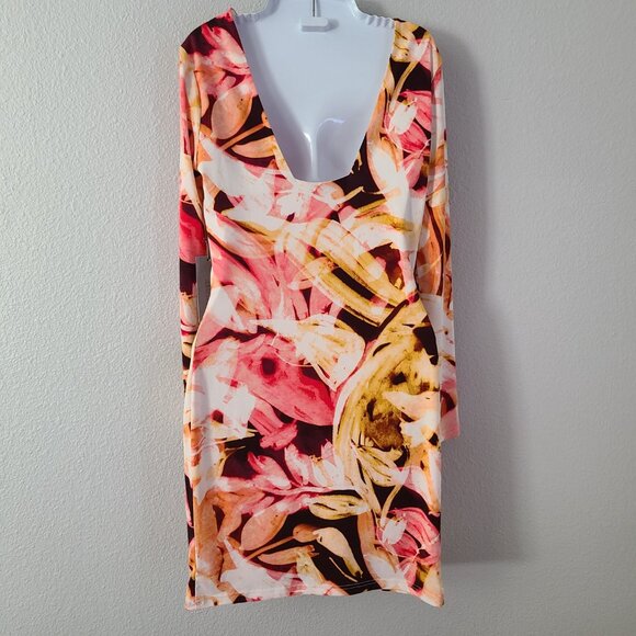 Jennifer Lopez Collection Women's Vibrant Long Sleeve Bodycon Dress Size S NWT - Picture 4 of 16